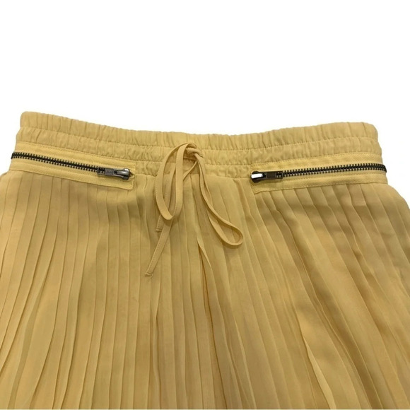 The Kooples Designer A-Line Pleated Yellow Skirt  Women’s size EU38 US 2 - Picture 4 of 13